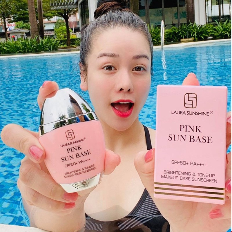 Kem chống nắng kiêm kem lót nâng tông da Laura Sunshine Pink Sun 50ml