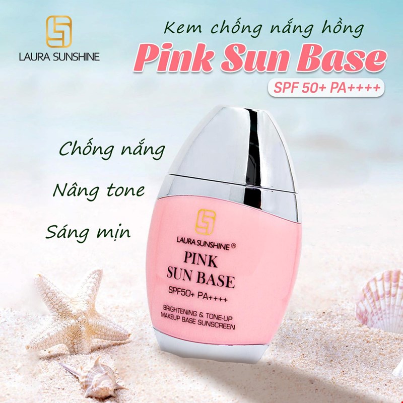 Kem chống nắng kiêm kem lót nâng tông da Laura Sunshine Pink Sun 50ml