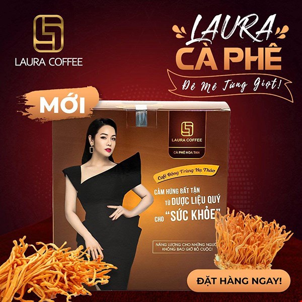 Cà phê Đông trùng Hạ thảo Laura Coffee hộp 10 gói - Laura Sunshine Nhật Kim Anh