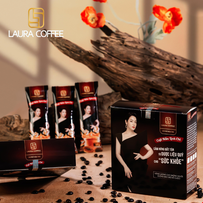 Cà phê nấm Linh chi Laura Coffee Hộp 10 gói - Laura Sunshine Nhật Kim Anh