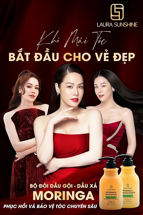 Bộ đôi dầu gội và xả chiết xuất chùm ngây Laura Sunshine Moringa 500ml