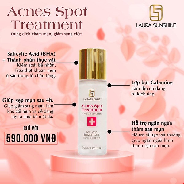 Dung dịch chấm mụn giảm sưng viêm Laura Sunshine Acnes Spot Treatment 30ml