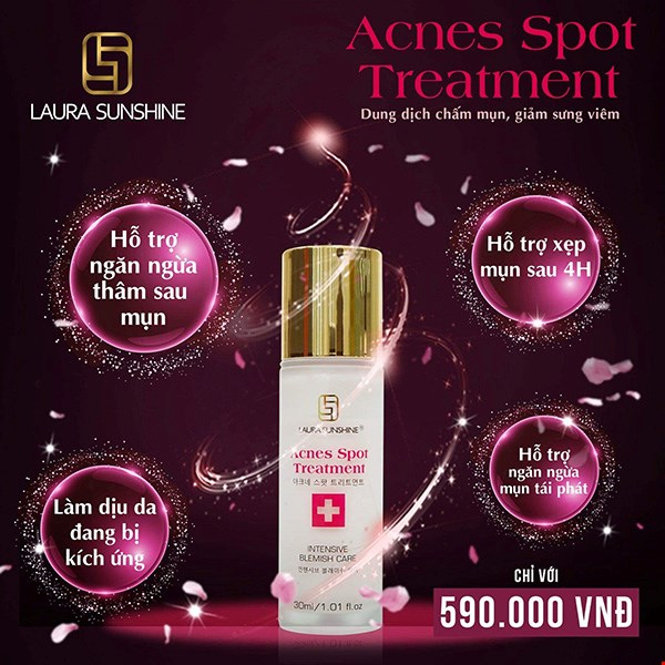 Dung dịch chấm mụn giảm sưng viêm Laura Sunshine Acnes Spot Treatment 30ml