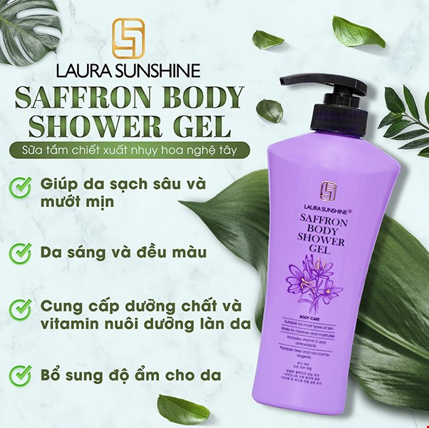 Sữa tắm nhuỵ hoa nghệ tây Laura Sunshine Saffron Body Shower 500ml