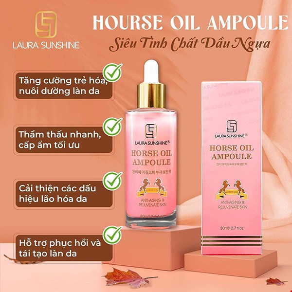 Tinh chất dưỡng dầu ngựa Laura Sunshine Horse Oil Ampoule 80ml